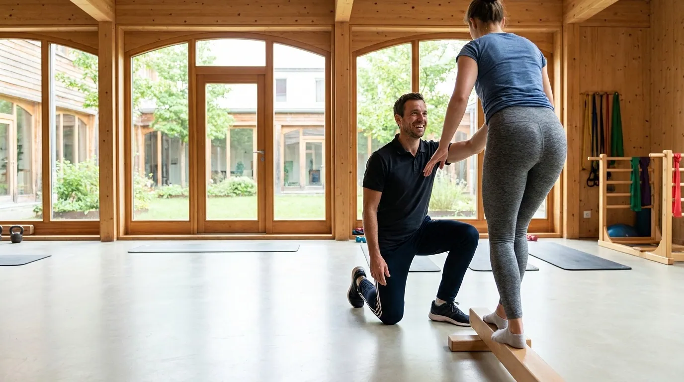 Bewegungs- und Leistungsanalyse mit Coach im hellen Diagnostikraum